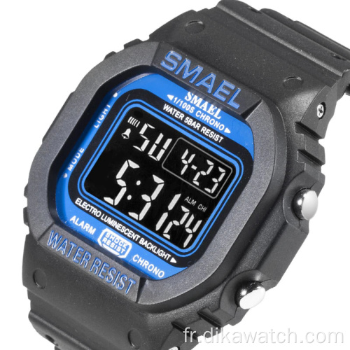 SMAEL Montre numérique Hommes Montres de sport LED Militaire